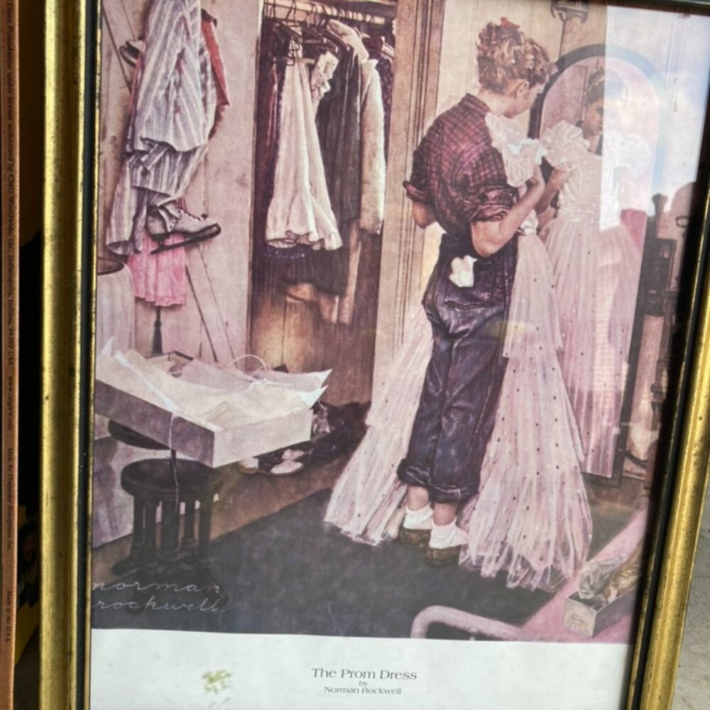 Framed Norman Rockwell Print "The Prom Dress"